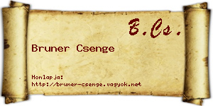 Bruner Csenge névjegykártya